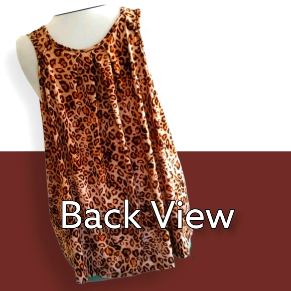 V-neck Swing Tank Leopard Print by French Grey 2X - Picture 3 of 3